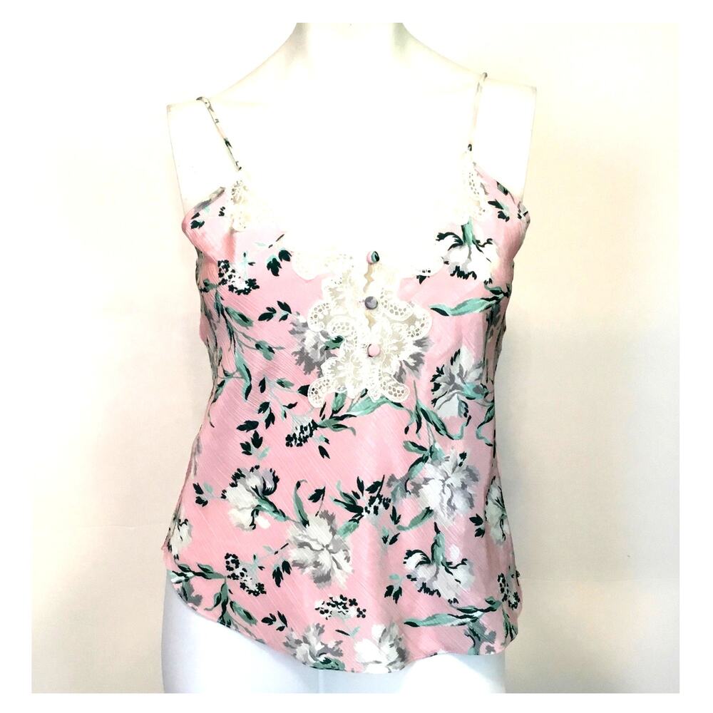 Victoria's Secret Camisole Pink Floral Straps Lace  Small